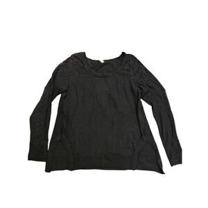 Intimately Free People Long sleeve lace cut out open back shirt womens large